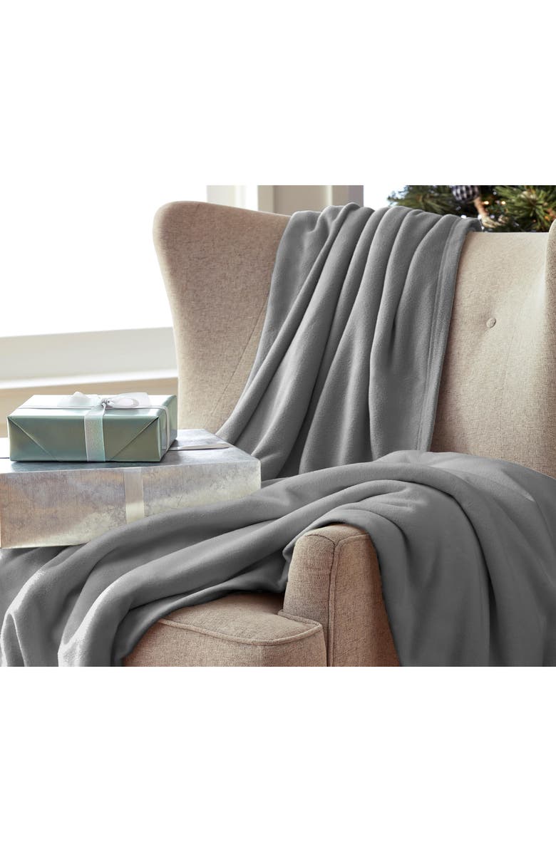 Martex Supersoft Fleece Throw Blanket, Alternate, color, Smoked Pearl