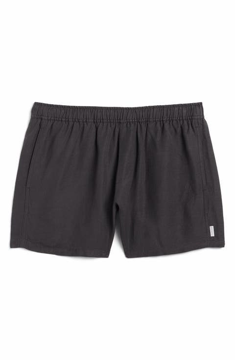 Linen Blend Drawstring Shorts