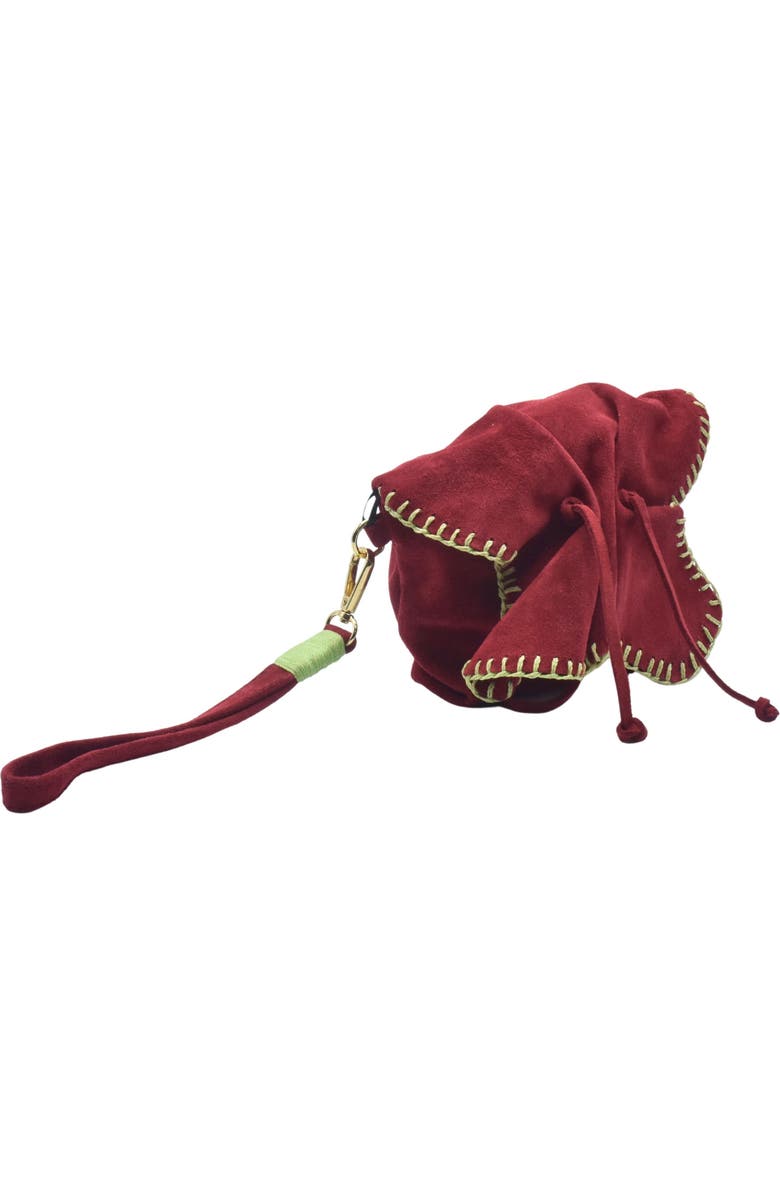 Carlos Falchi Mini Butterfly Suede Leather Bag, Alternate, color, Malbec