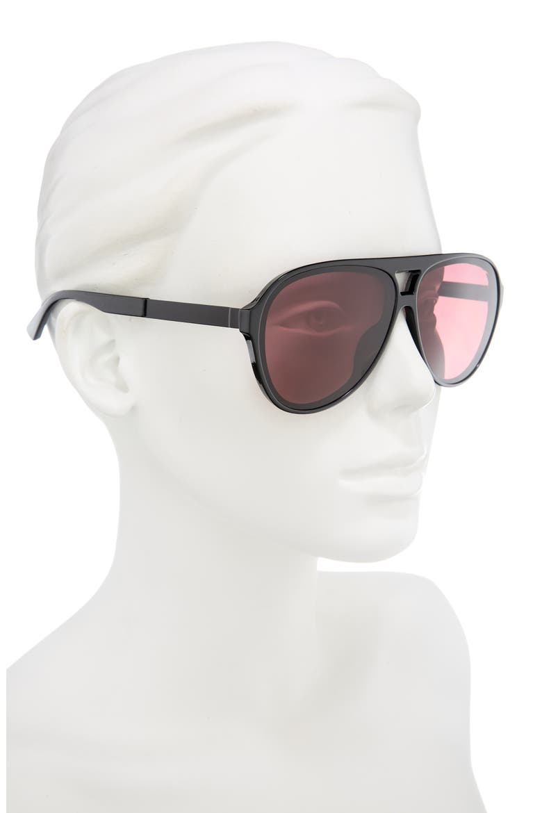 137mm Gradient Aviator Sunglasses, Alternate, color, BLACK BERRY
