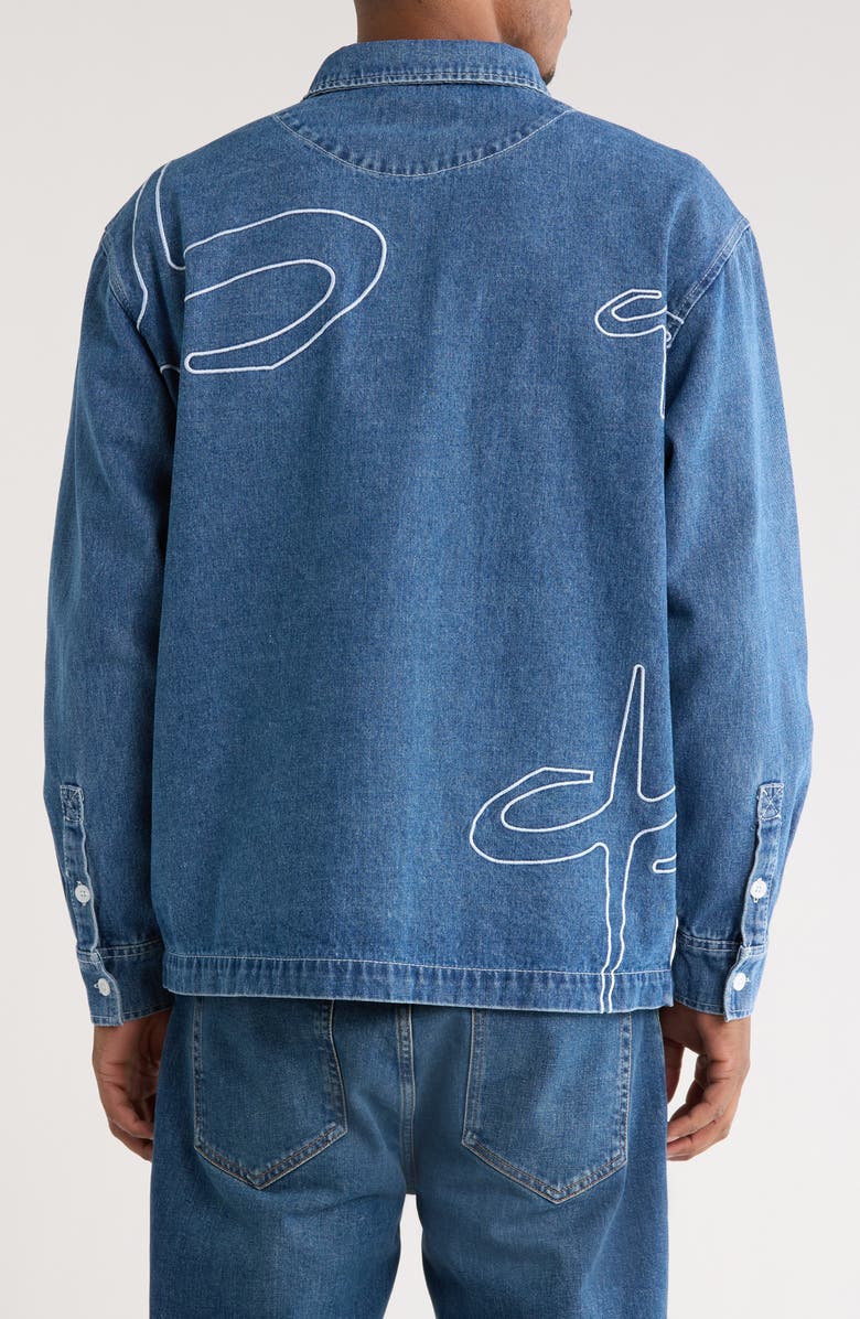 SANTO STUDIO Tinari Denim Button-Up Shirt, Alternate, color, Indigo Stone Washed