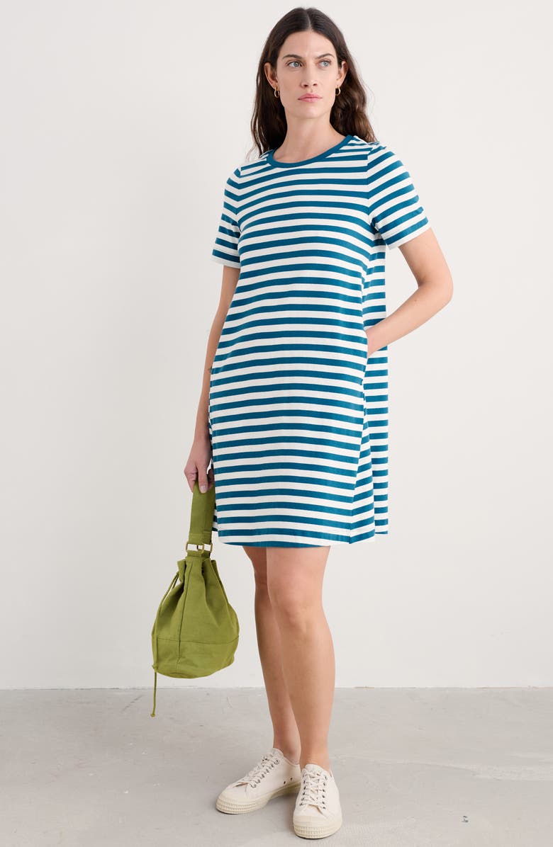 Seasalt Cornwall Madron Stripe T-Shirt Dress, Alternate, color, 