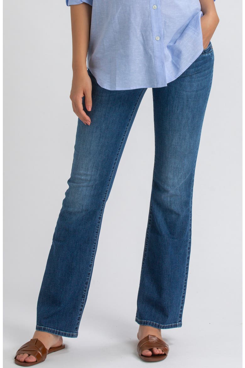 Over the Bump Flare Maternity Jeans, Main, color, BLUE