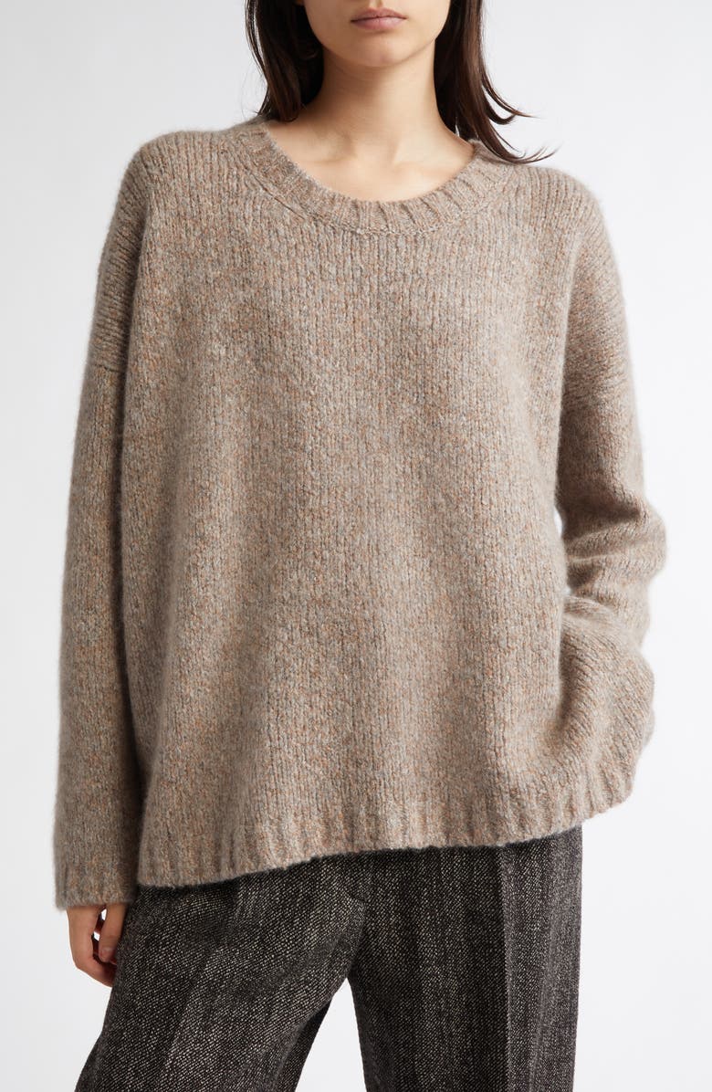 Johnstons of Elgin Slouch Brushed Cashmere & Silk Sweater, Main, color, 