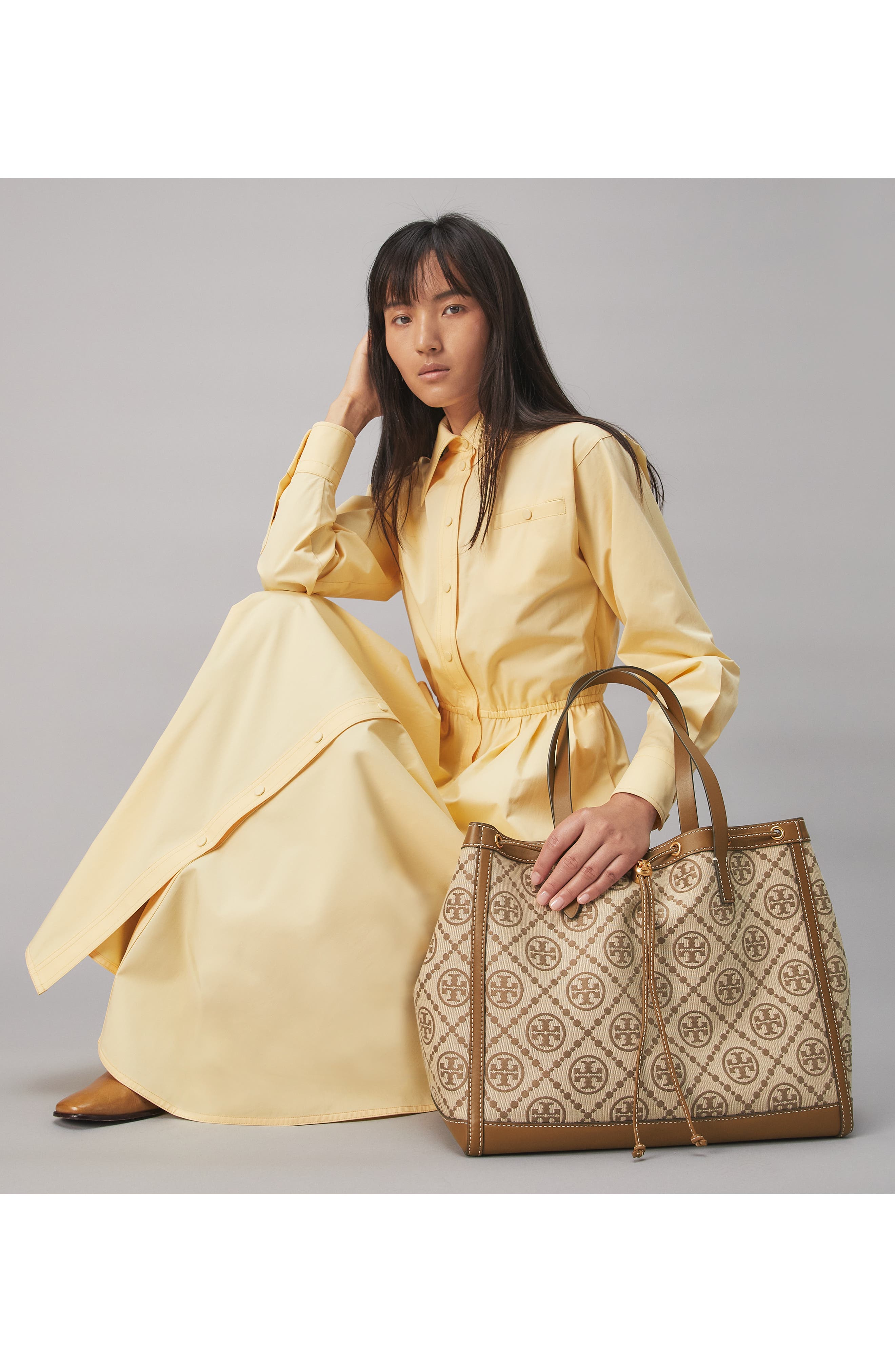 Tory Burch T Monogram Jacquard Large Tote, Alternate, color, 