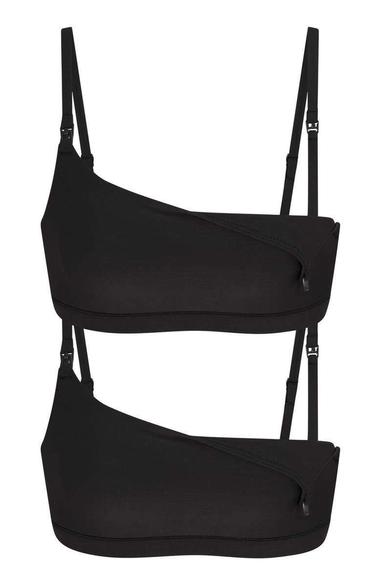 SKIMS Fits Everybody Maternity/Nursing Bralettes, Alternate, color, Onyx