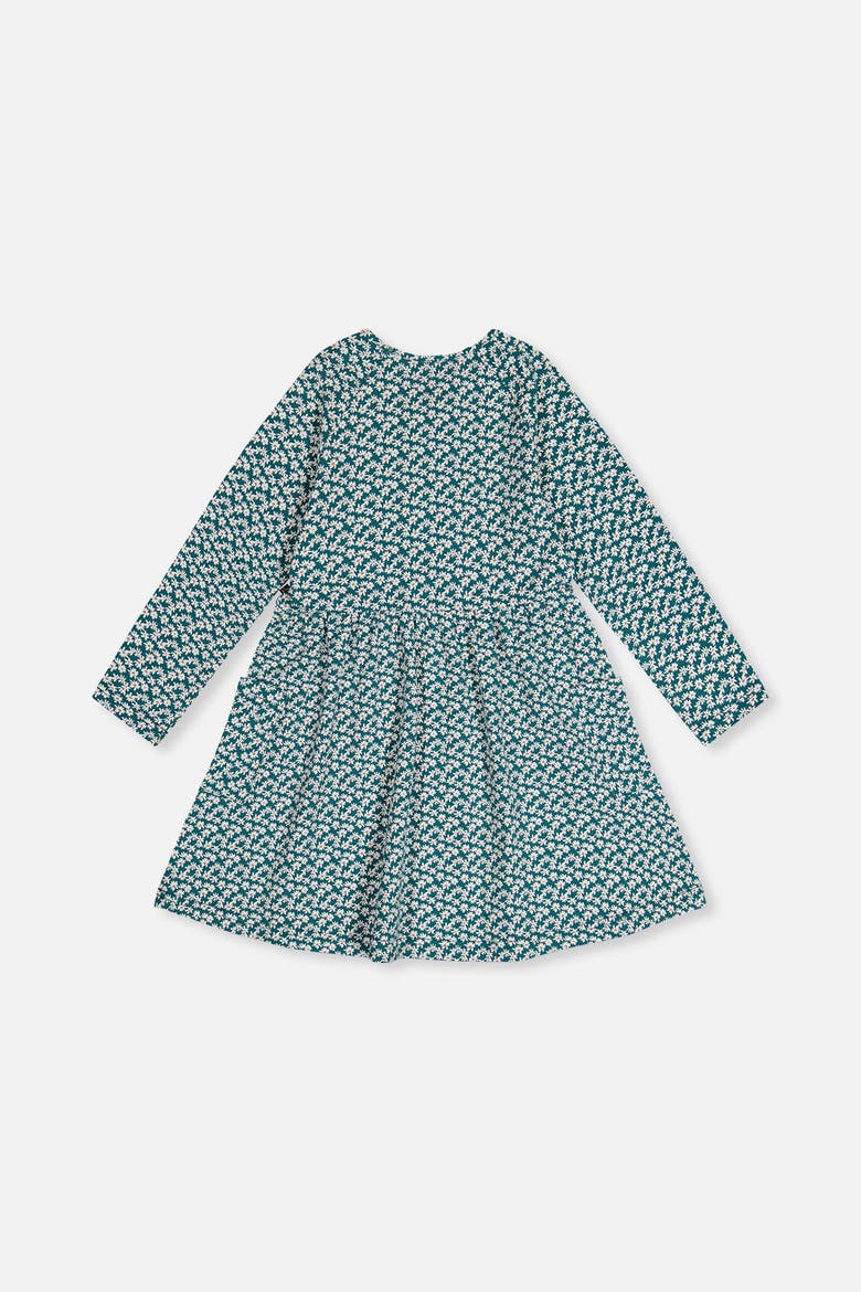 Organic Cotton Strawberry Soft Pocket Dress, Alternate, color, Green Floral Print