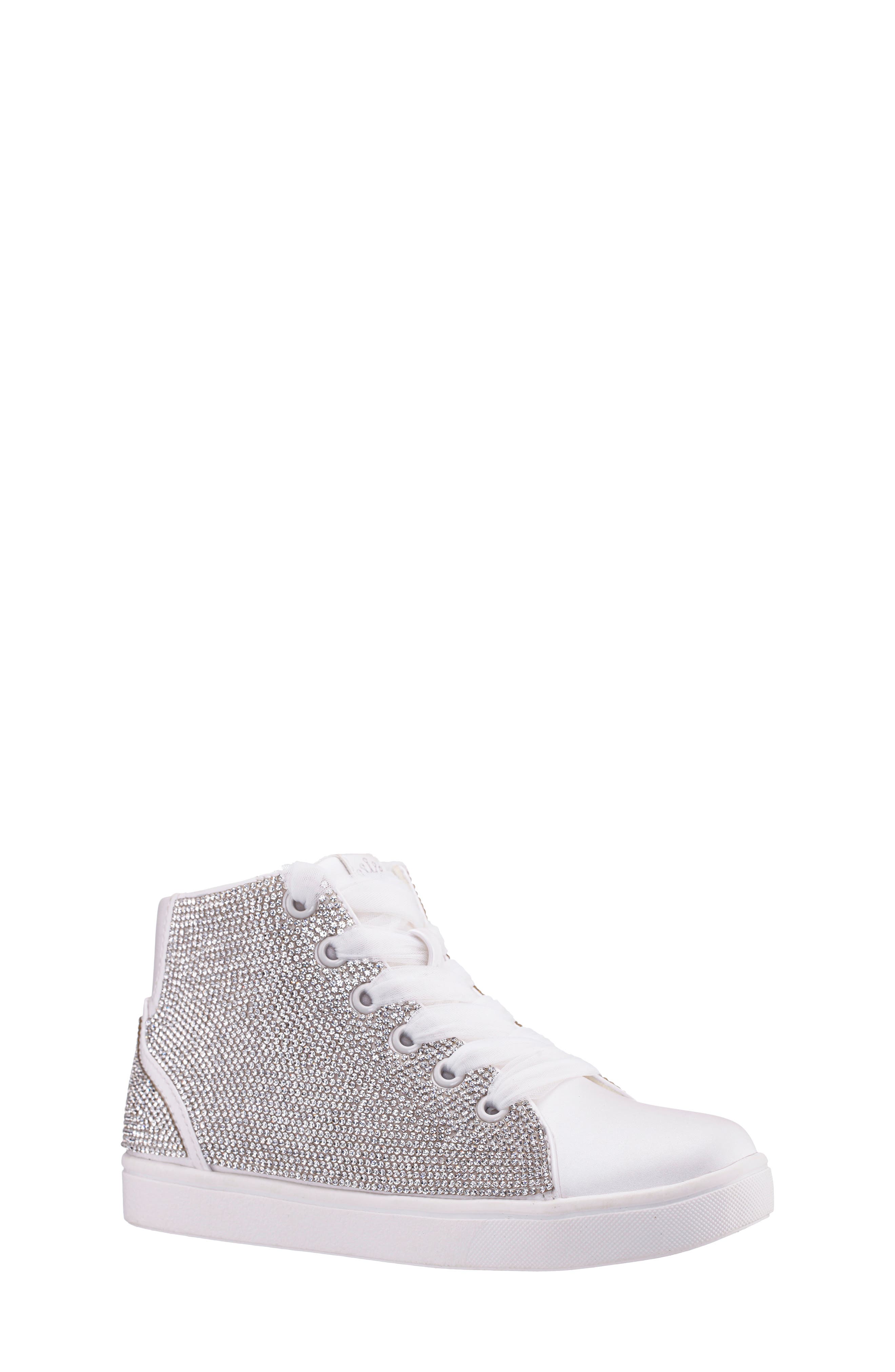 Nina Kids' Kula High Top Sneaker, Main, color, White Smooth Stones