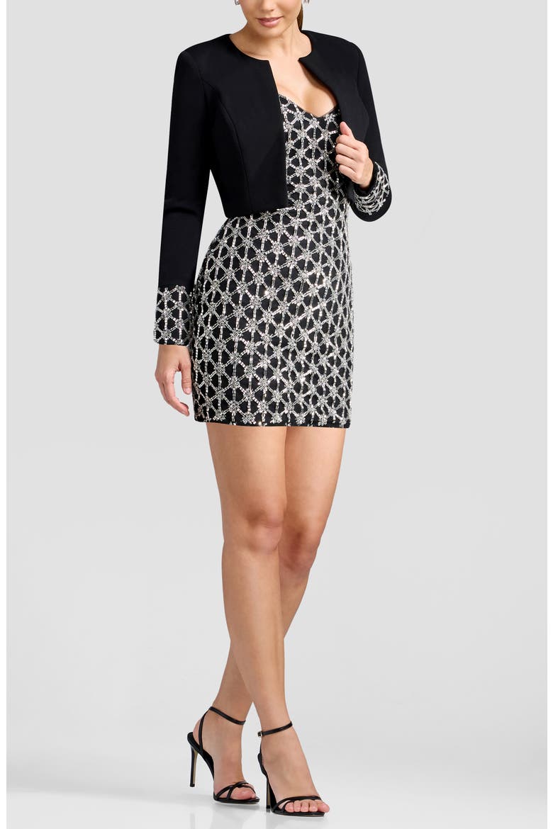 Andra Embellished Jacket, Alternate, color, BLACK-SILVER