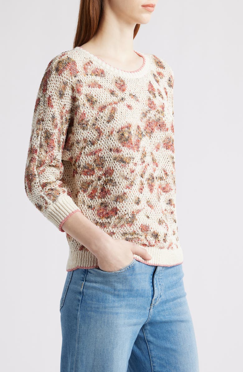 NIC+ZOE Pattern Play Sweater, Alternate, color, Spice Multi