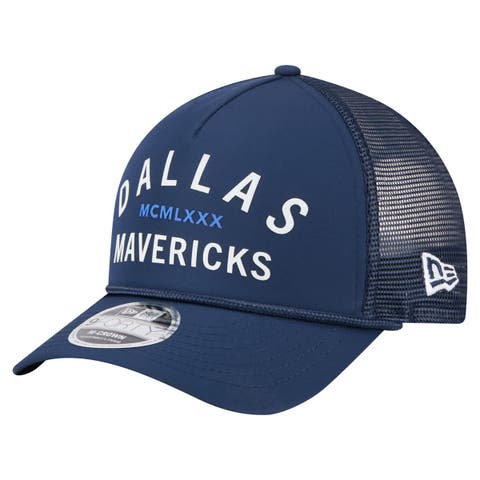 Men's New Era  Navy Dallas Mavericks Minimalist A-Frame 9FORTY Trucker Hat