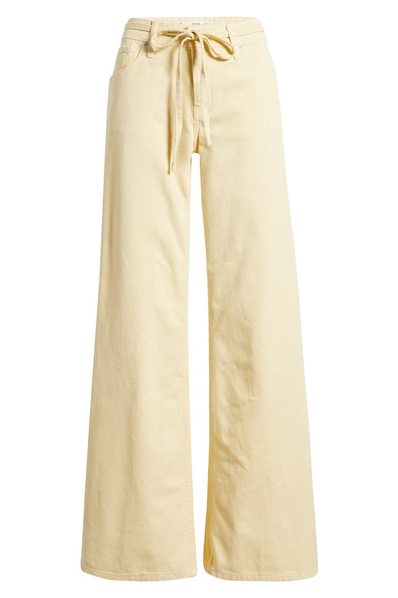 Olivia Tie Belt High Waist Wide Leg Jeans, Alternate, color, YELLOW