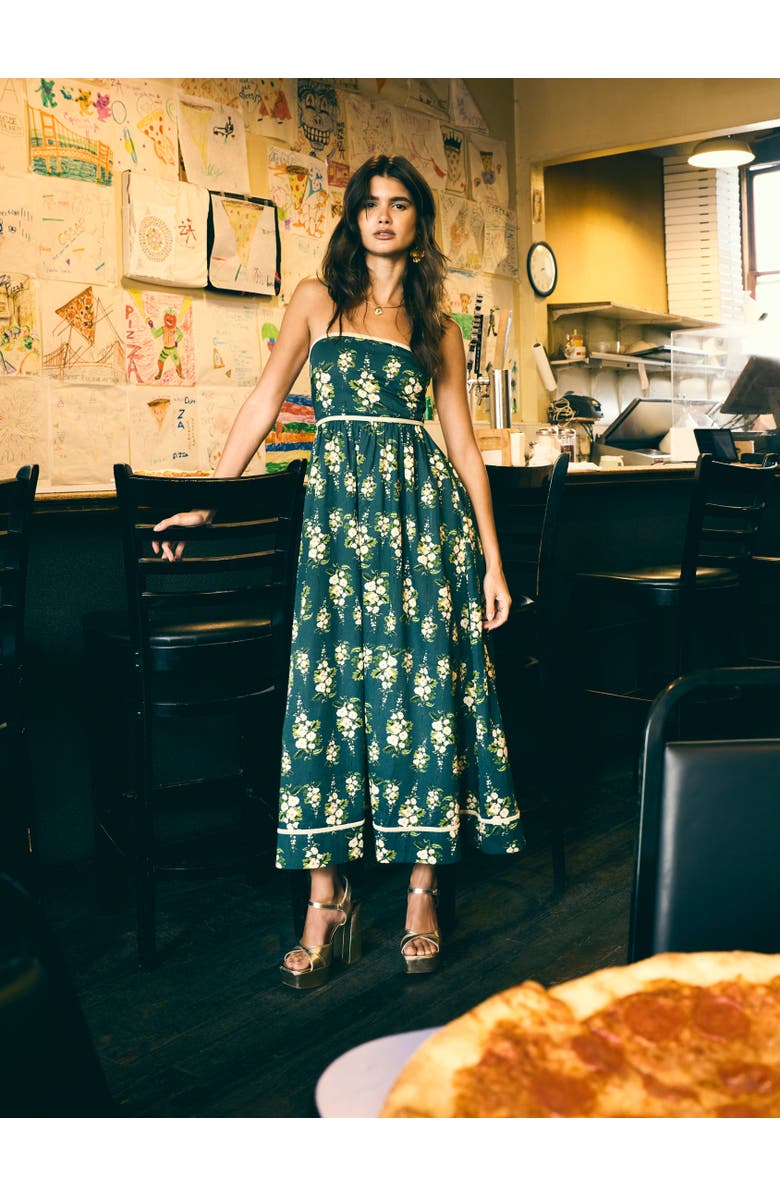 Eddy Mimi Dress x McKenzie Collaboration, Alternate, color, Deep Green Cream Floral