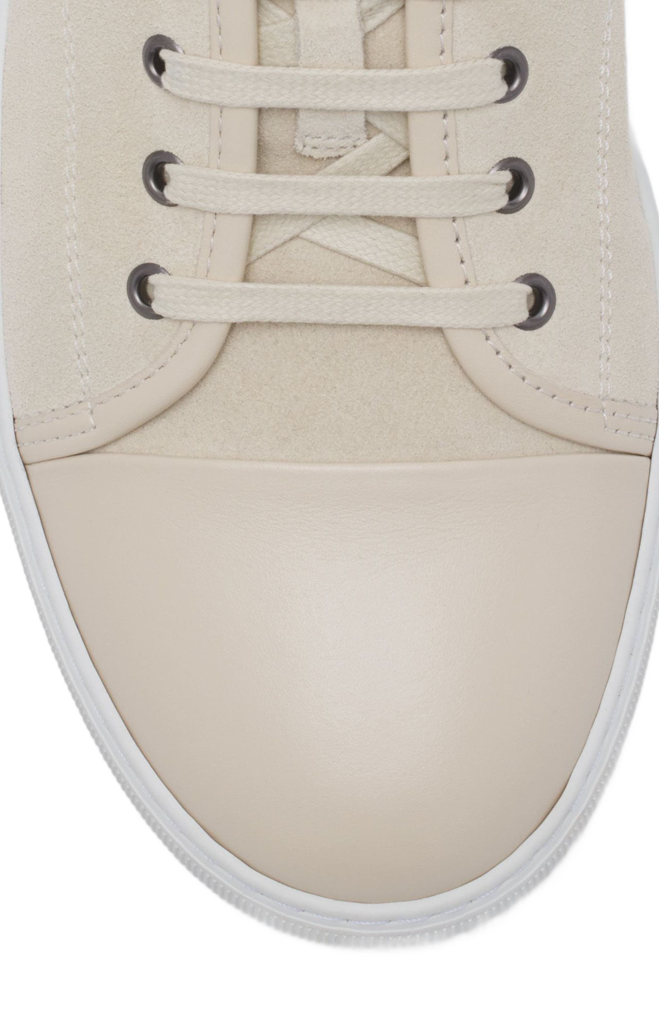 Lanvin DBB1 LEATHER AND SUEDE SNEAKERS, Alternate, color, Vanille