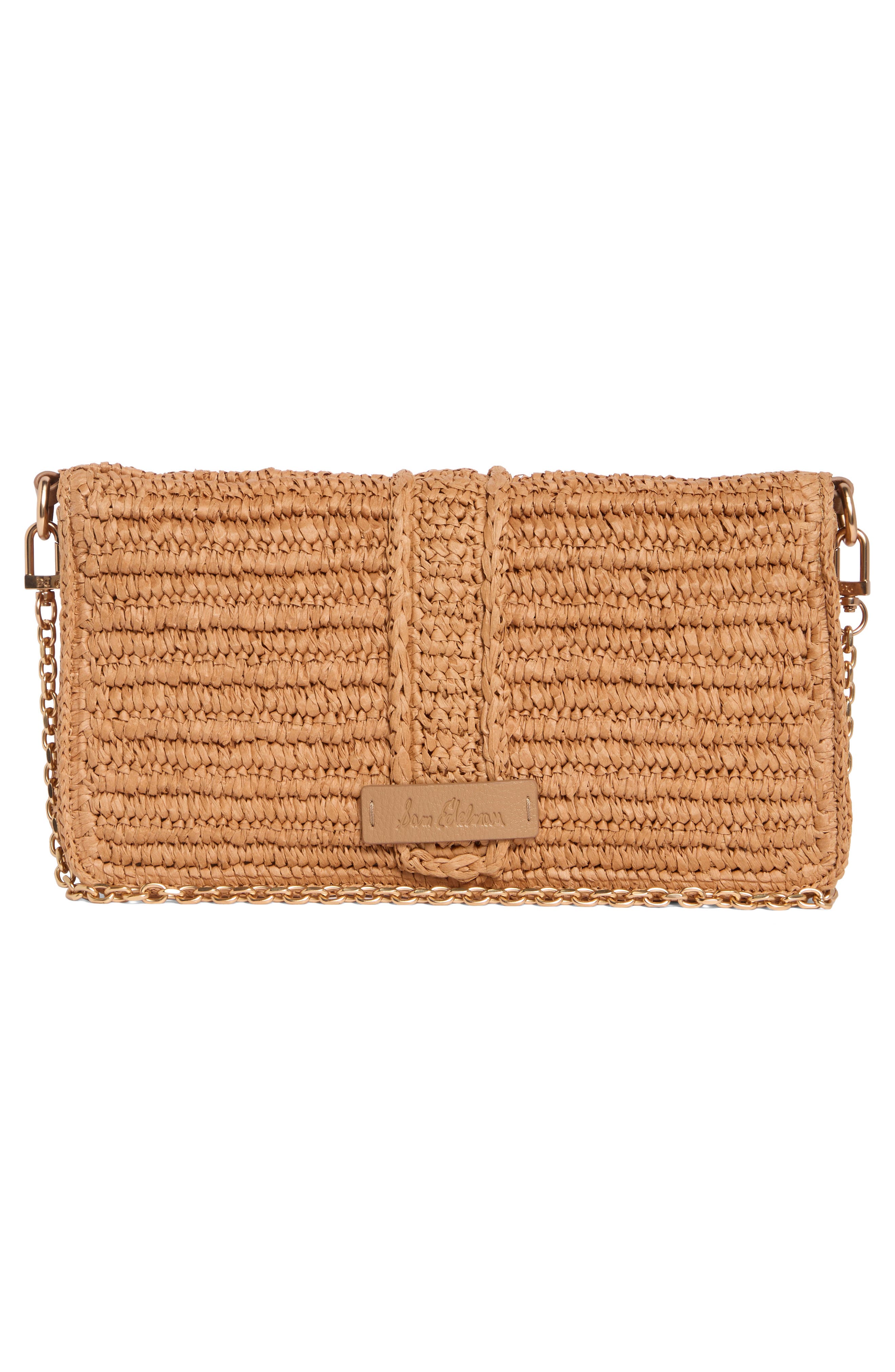 Sam Edelman Bailee Woven Raffia Clutch, Alternate, color, Tan