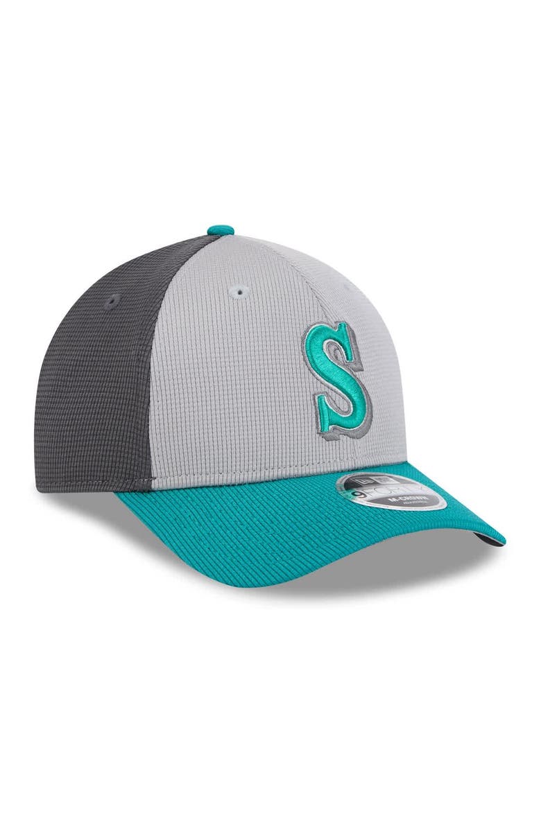 New Era Men's New Era  Gray/Aqua Seattle Mariners 2025 Batting Practice 9FORTY M-Crown Adjustable Hat, Alternate, color, 