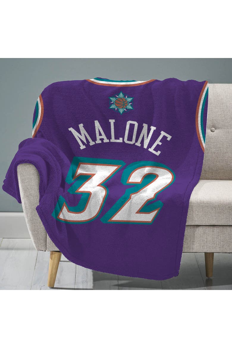 Utah Jazz Karl Malone 60" x 80" Raschel Throw Blanket, Main, color, None