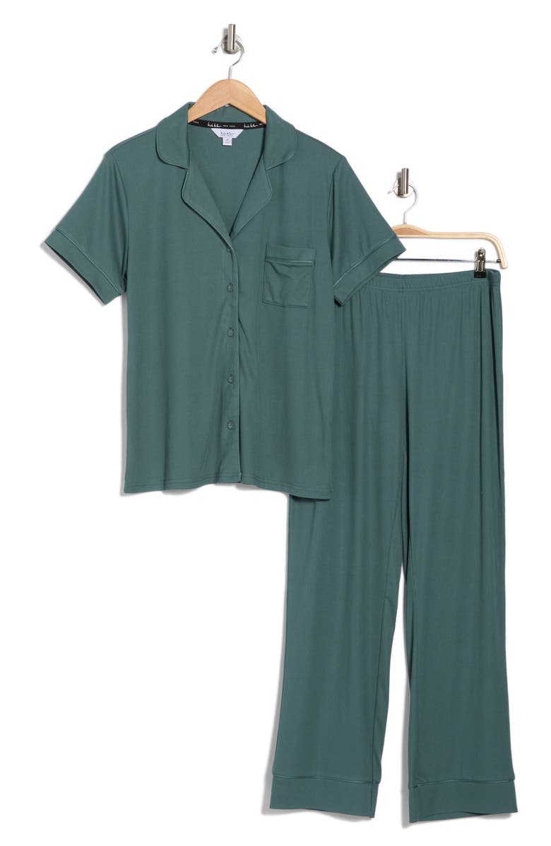 Nicole Miller Short Sleeve Notch Pajamas, Alternate, color, 