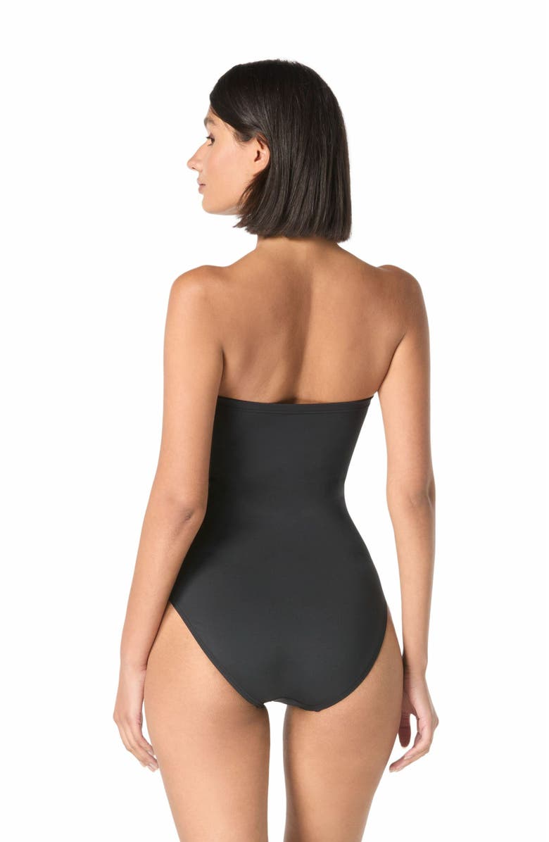 Kate Spade New York Bandeau One Piece Swimsuit, Alternate, color, Black