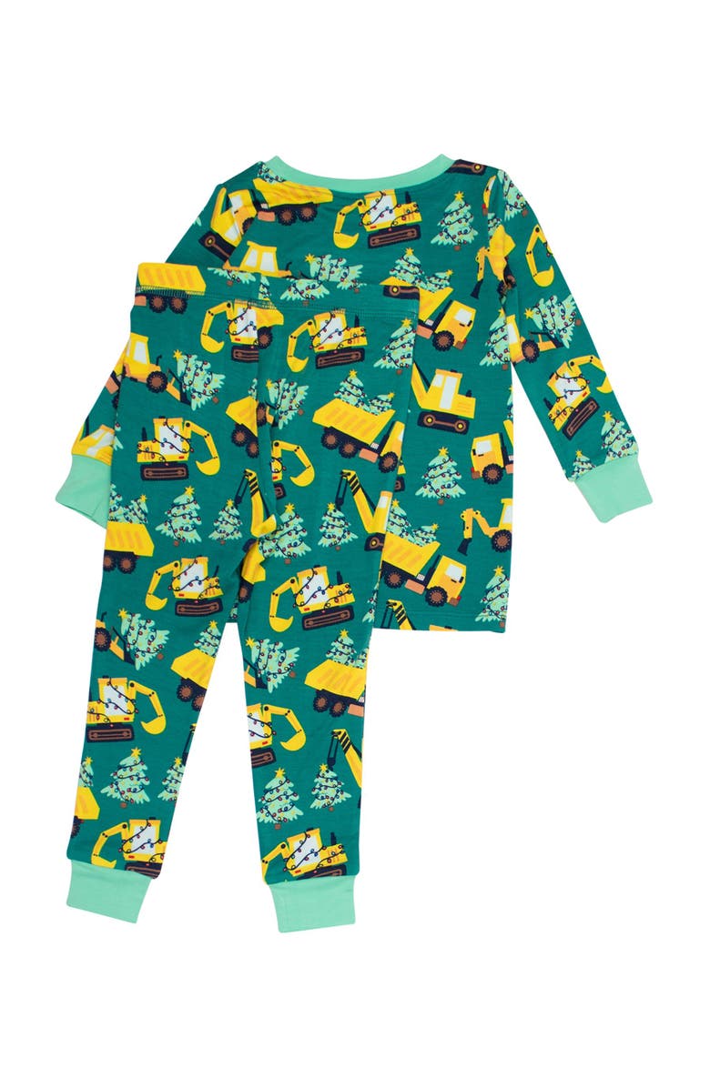 RuffleButts Gender Inclusive SoftSnooze Long Sleeve Pajama Set, Alternate, color, Holiday Haul