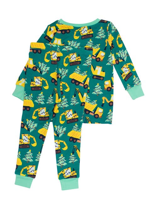 Rufflebutts Softsnooze Long Sleeve Pajama Set In Green