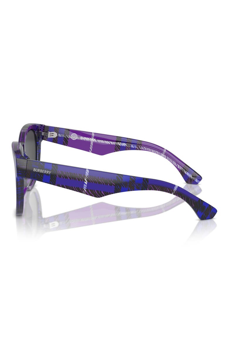 54mm Round Sunglasses, Alternate, color, GRAPE PLAID