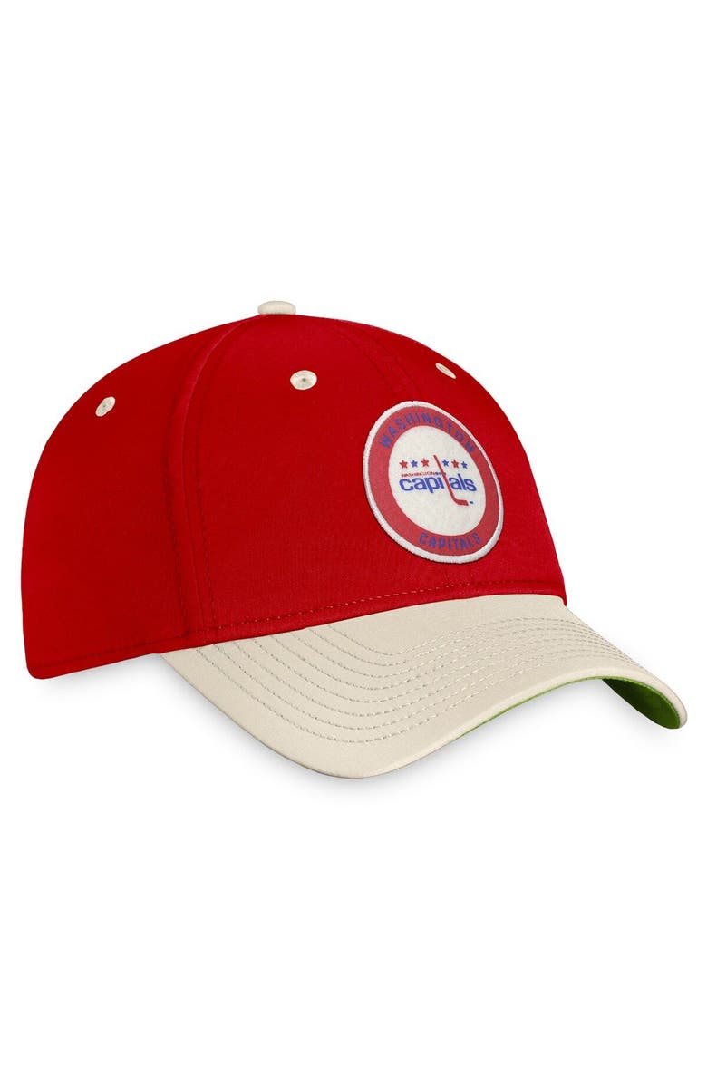 FANATICS Men's Fanatics Branded Red/Khaki Washington Capitals True Classics Retro Flex Hat, Alternate, color, 
