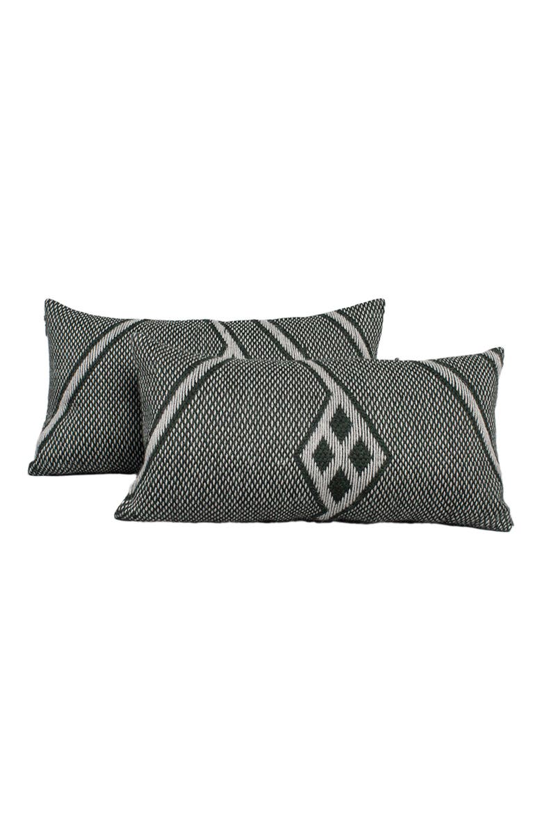 Voz Che Lumbar Pillow in Forest Green, Main, color, Forest/Grey