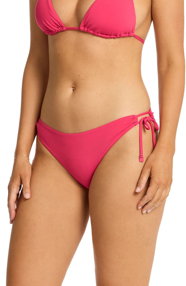 Sea Level Essentials Edit Tie Side Bikini Bottoms, Alternate, color, Roseberry