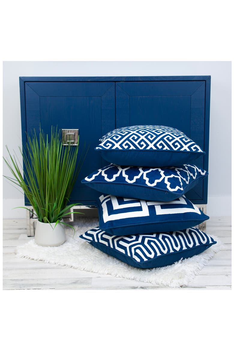 Machu Embroidered Throw Pillow, Alternate, color, BLUE