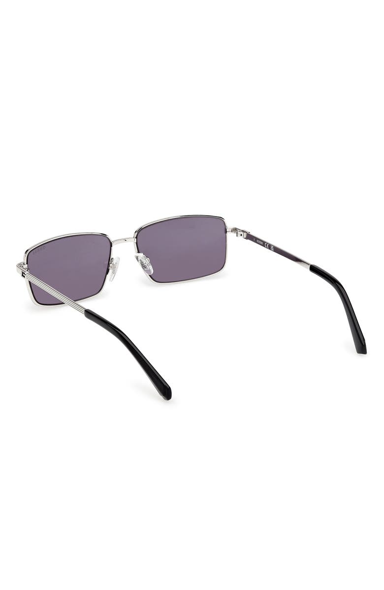 GUESS Rectangular Sunglasses, Alternate, color, Shiny Light Nickeltin / Violet