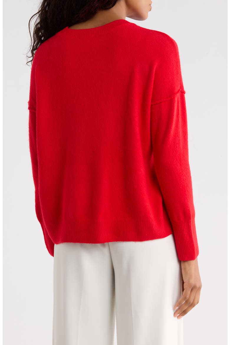 Stripe Merry Long Sleeve Sweater, Alternate, color, BRIGHT CHERRY
