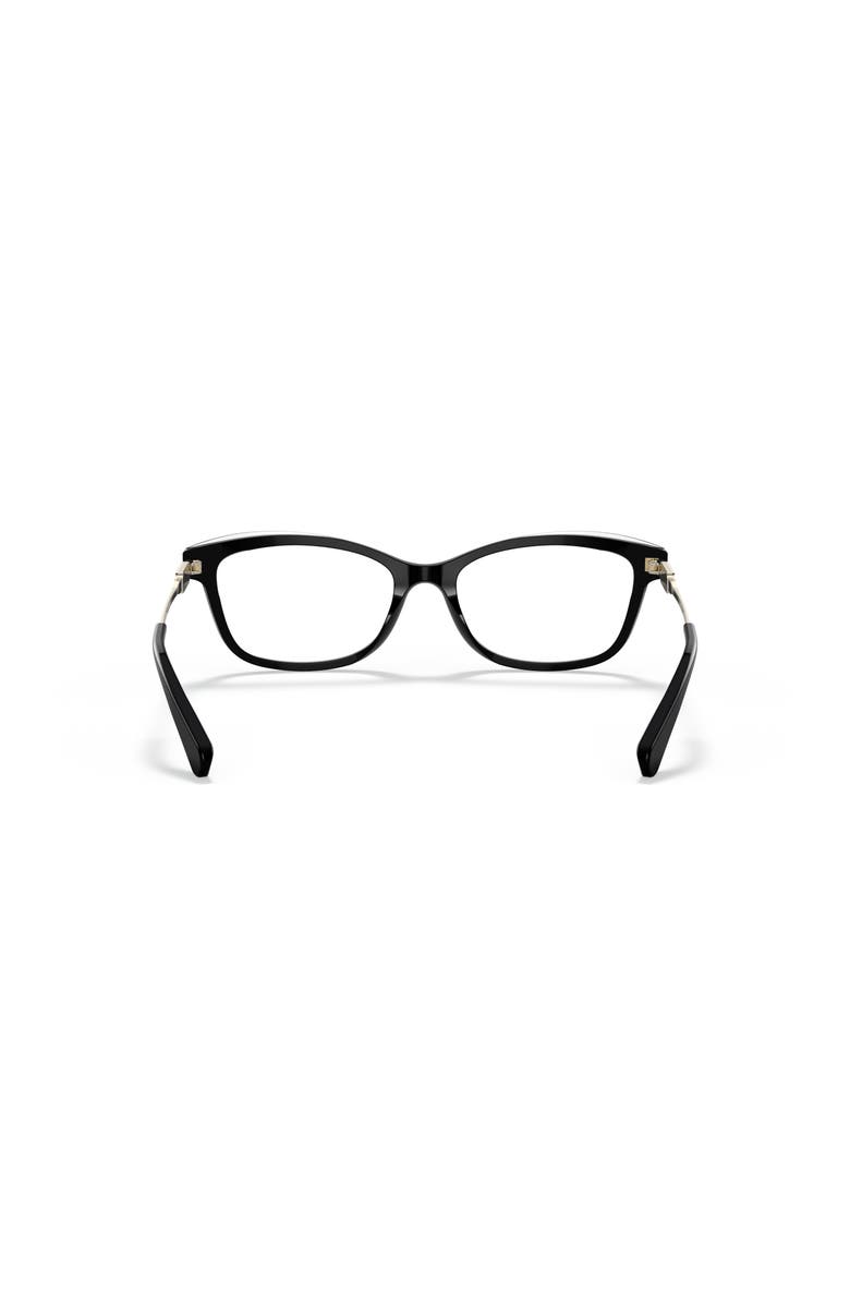 COACH 54mm Rectangle optical glasses, Alternate, color, Black