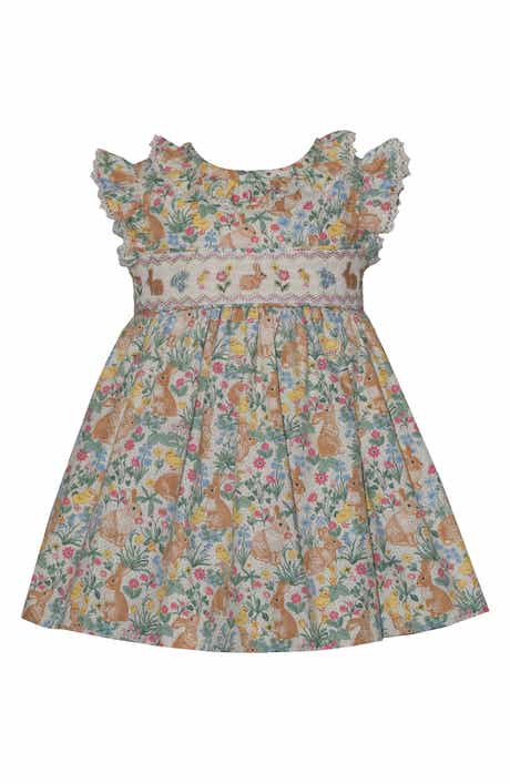 Iris & Ivy Smocked Bunny Print Dress
