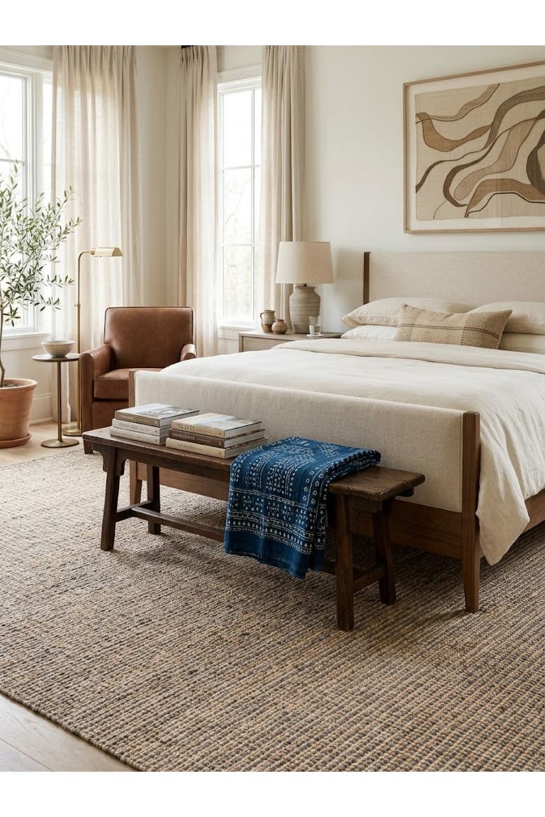 Fuji Wool & Jute Rug, Alternate, color, Brown