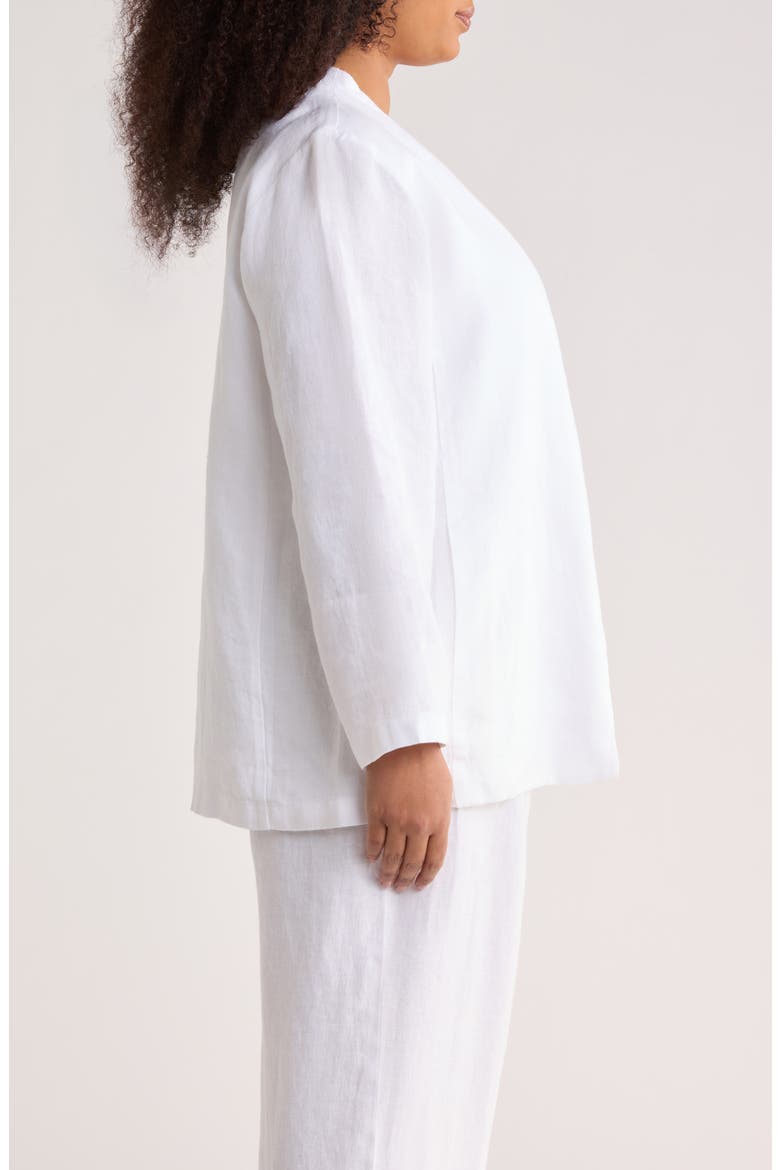Open Front Organic Linen Jacket, Alternate, color, WHITE