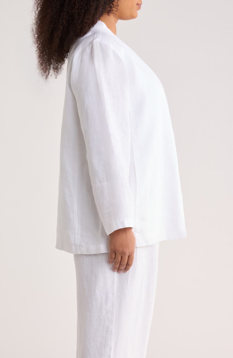 Eileen Fisher Open Front Organic Linen Jacket, Alternate, color, White