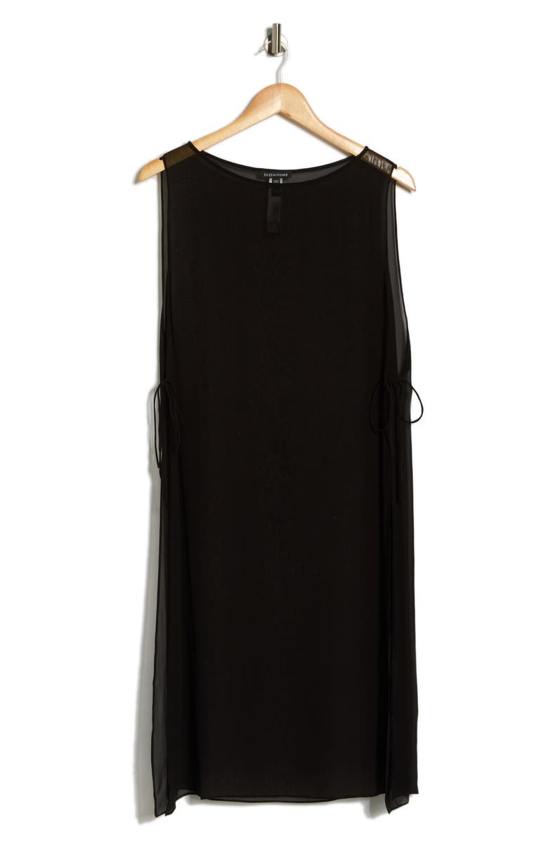 Eileen Fisher Sheer<br>Silk Georgette Poncho Silk Georgette Poncho, Alternate, color, Black
