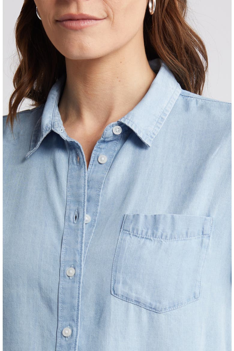 Chambray Camp Shirt, Alternate, color, LIGHT WASH