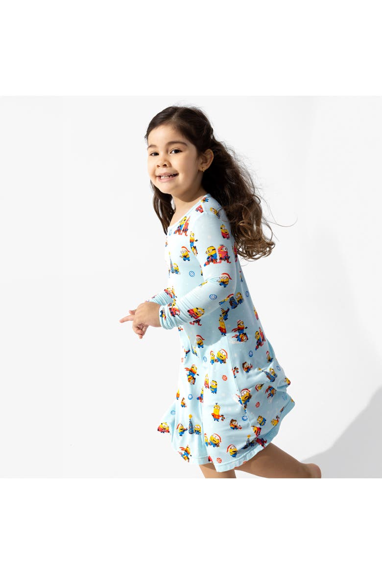 Kids' Merry Minions Holiday Long Sleeve Dress, Alternate, color, Merry Minions Holiday