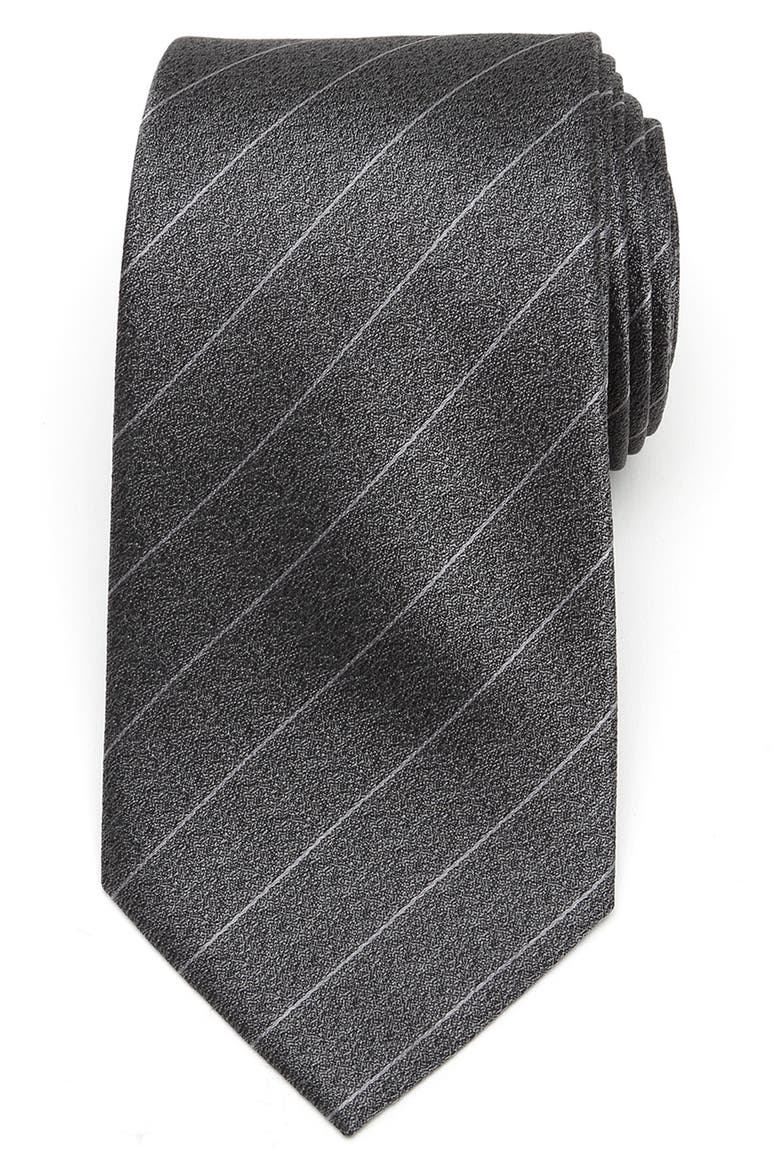 Stripe Silk Tie, Alternate, color, GRAY