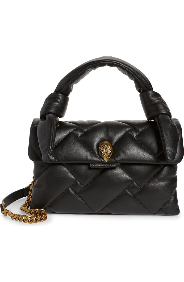 Kurt Geiger London Kensington Knot Handle Quilted Leather Crossbody Bag, Main, color,