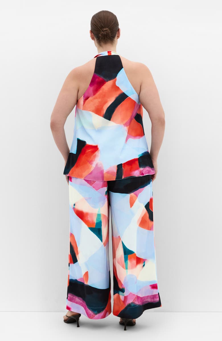 City Chic Chloe Abstract Print Cowl Neck Sleeveless Top, Alternate, color, Aspect