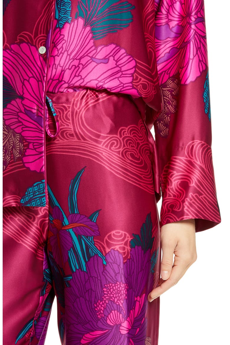 Jubako Satin Pajamas, Alternate, color, CRANBERRY