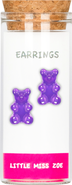 Little Miss Zoe Kids' Sterling Silver Gummy Bear Stud Earrings in Gift Bottle