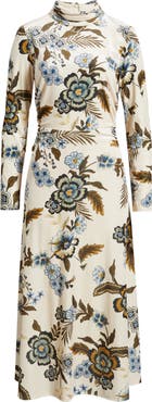 Julia Jordan Floral Long Sleeve Velvet Dress