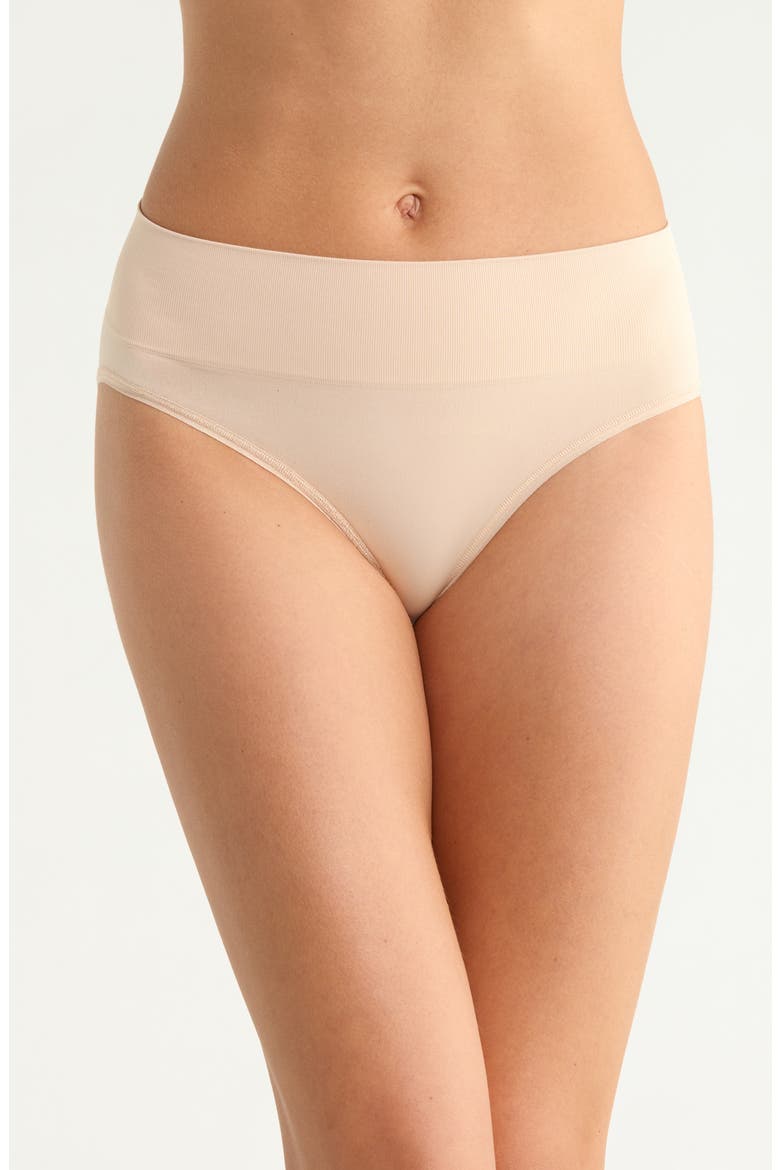 3-Pack Seamless High Cut Briefs, Alternate, color, BEIGE SMOKE