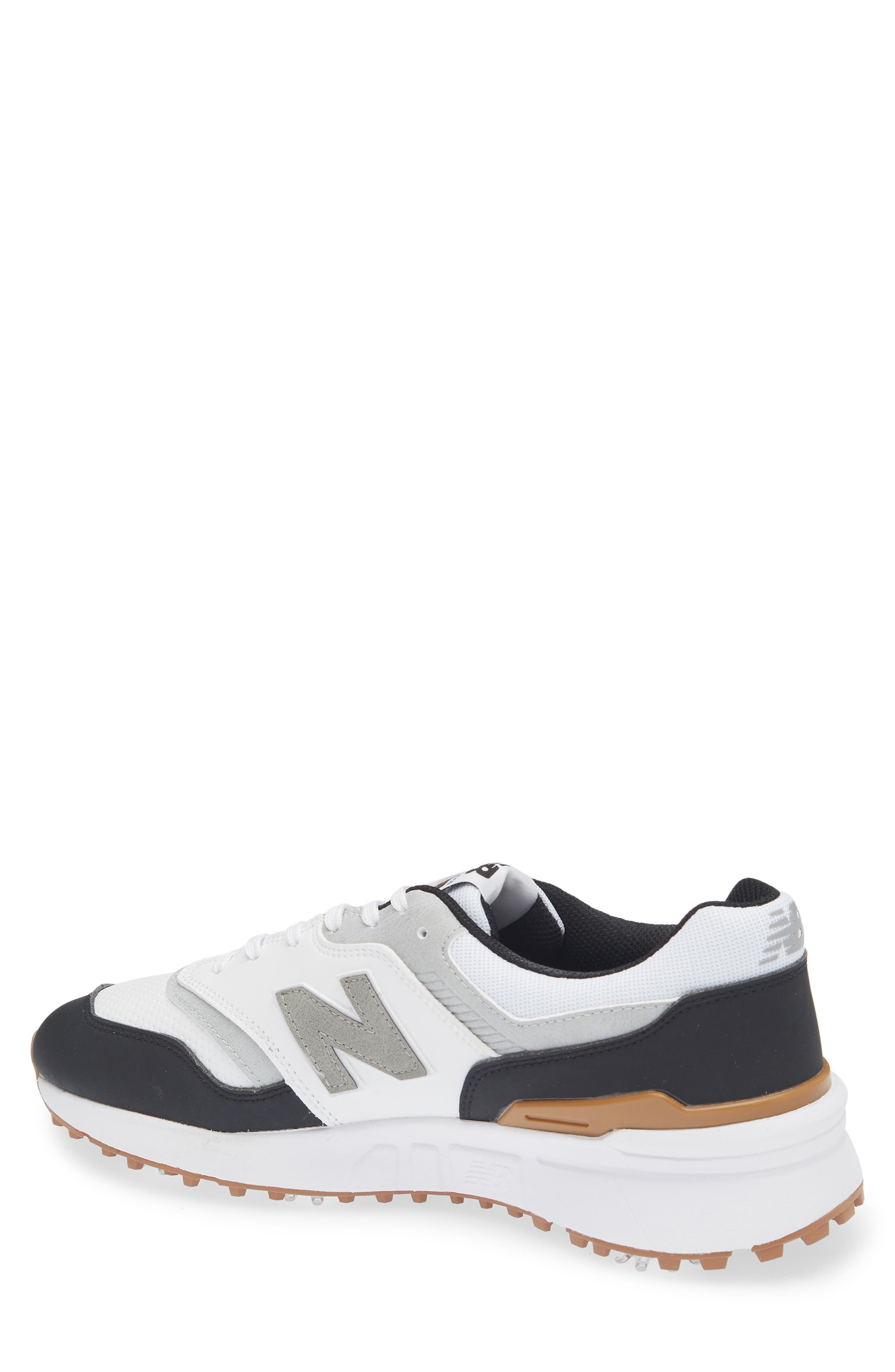 New Balance 997 Waterproof Golf Shoe, Alternate, color, White / Black