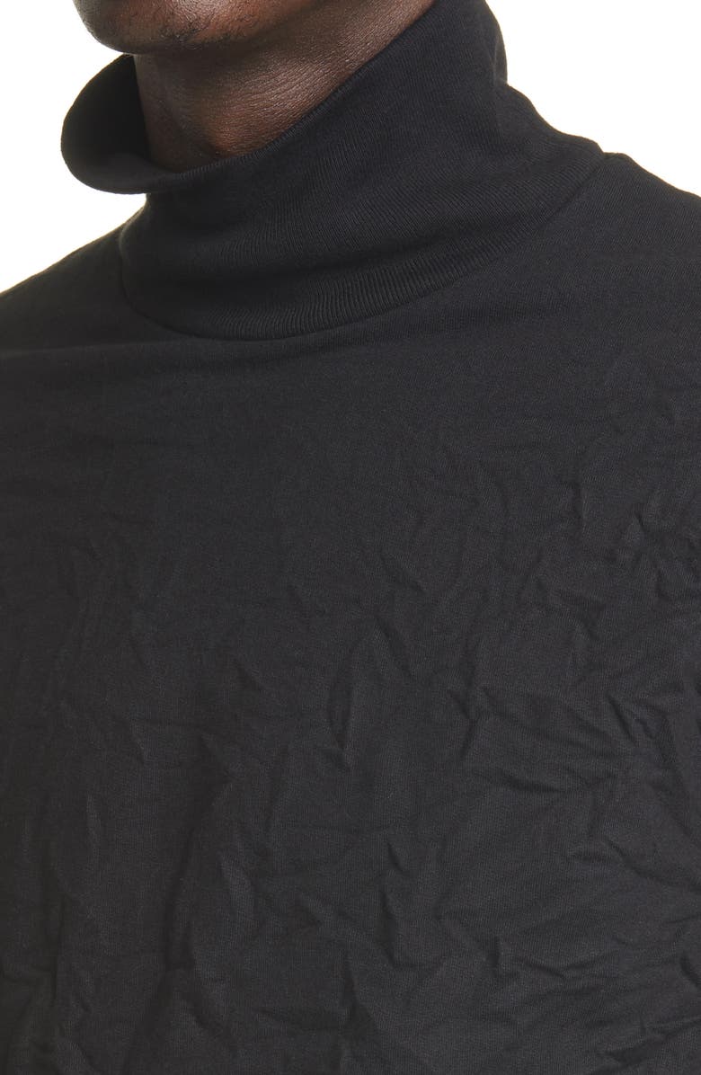 Balenciaga Mock Neck Wrinkled Fleece Top, Alternate, color,