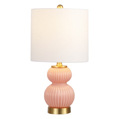 Daphne Ribbed Metal/Glass LED Table Lamp
